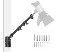 Wall Mounting Triangle Boom Arm, Foccalli Adjustable Ring Light Wall Mount 110cm with 180°Flexible Rotation for Photography Photo Studio Light, Softbox, Camera, Umbrella and Reflector