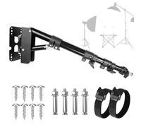 Wall Mounting Triangle Boom Arm for Ring Light, Support 180° Flexible Rotation, 21.7-45.6in Adjustable Length, Save Space, for Monolight, Softbox, Umbrella and Reflector