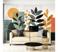 Wall - Mural 137.8" x 100.8" Premium Poster Modern Geometric Color Blocks on-Woven Large Decorative Wallpaper for Children's Room Living Room Home Orange Color