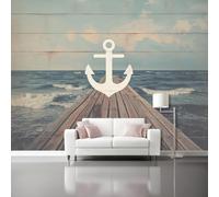 Wall - Mural 137.8" x 100.8" Premium Poster Modern Geometric Floral Clusters on-Woven Large Decorative Wallpaper for Children's Room Living Room Home Orange Color