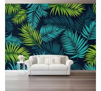 Wall - Mural 137.8" x 100.8" Premium Poster Tropics Leaves Nature on-Woven Large Decorative Wallpaper for Children's Room Living Room Home Dark Green