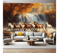 Wall Mural 250 x 180 cm Animals a Group of Horses Non-Woven Art Print Wallpaper Mural for Walls Living Room Bedroom TV Background Boys Girls Kids Rooms Decoration