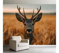 Wall Mural 350 x 256 cm, Non-Woven Premium Photo Wallpaper Traditional Nature Animals Deer Print Fleece Wall Mural Decoration - Mural Wallpaper for Living Room Study Bedroom
