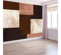 Wall Mural 350 x 256 cm - Photo Wallpaper, Retro Traditional Realistic Visual Effect Durable Non-Woven Material, Patchwork Squares Stripes for Living Room, Bedroom or Office