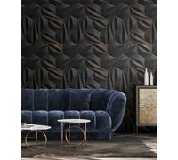 Livingwalls Travel Styles Non-Woven Wallpaper with 3D Look in Grey and Gold Oriental Wallpaper for Various Rooms 1.59 m x 2.80 m