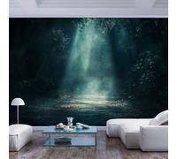Wall Mural 3D Pattern Sunlight streaming through forest dark blue Sunlight streaming through forest dark bluePeel and Stick Wall Paper Home Decor Non-Woven 3D Living Room The Wall for Bedroom border