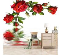 Wall Mural 3D Peel and Stick Self-Adhesive Wallpaper Sticker Home Decor Background Large Art Wall Painting Rose Flower 400(W) X280(H) Cm for Bedroom Cafe Bar Office -2756434