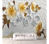 Wall Mural 3D Peel and Stick Self-Adhesive Wallpaper Sticker Home Decor Background Large Art Wall Painting Plants and Flowers 250(W) X175(H) Cm for Bedroom Cafe Bar Office -9949846
