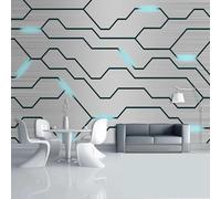 Wall Mural 3D Peel and Stick Self-Adhesive Wallpaper Sticker Home Decor Background Large Art Wall Painting Abstract Geometric Lattice 400(W) X280(H) Cm for Bedroom Cafe Bar Office -4709838