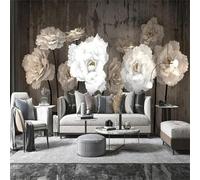 Wall Mural 3D Peel and Stick Self-Adhesive Wallpaper Sticker Home Decor Background Large Art Wall Painting Plants and Flowers 200(W) X150(H) Cm for Bedroom Cafe Bar Office -8574919