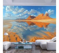 Wall Mural 3D Print Wallpaper Photo Desert landscape rock formations and reflections Desert landscape rock formations and reflectionsPattern Stickers Home Room Wall Poster Decoration for Living Room