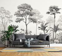 Wall Mural 3D Tropical Jungle Photo Wallpaper Non-Woven Matt | Panoramic Mural Wallpaper Waterproof Vintage Palm Feature Wall Art 150x105 cm for Living Room Bedroom Home Office K63