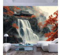 Wall Mural 3D Wall Photo Wallpaper Chinese style landscape waterfall and pavilion Chinese style landscape waterfall and pavilion3D Large Decor Paintings Living Room Tv Bar Ktv Backdrop Bedroom Decor