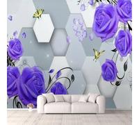 Wall Mural 3D Wallpaper Peel and Stick Christmas Decor Self Adhesive - Rose Flower 416(W) X254(H) Cm Painting - Wallpaper Easy to Use for Tv and Sofa Background Walls Wall Ph-1614172