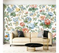Wall - Mural 98.4" x 68.8" Premium Poster William Morris Flower Cluster Blue Flowers on-Woven Large Decorative Wallpaper for Children's Room Living Room Home Navy Blue