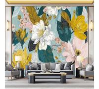 Wall - Mural 98.4" x 68.8" Premium Poster William Morris Flower Clusters Branches on-Woven Large Decorative Wallpaper for Children's Room Living Room Home Orange Color