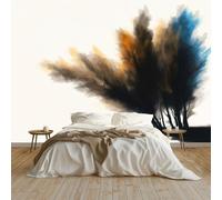 Wall Mural Abstract Forest Ink Painting Conception Zen for Kids Room 400 x 280 cm, Eco-Friendly Waterproof Wallpaper Photo Mural Wall Decor for Nursery Bedroom Playroom Wall Covering Beige