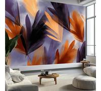 Wall Mural Abstract Leaves Feathers Wallpaper, 3D Wall Mural Decoration Poster Digital Art Style Picture Design Photo Wallpaper for Living Room Bedroom Children's Room Office 250 x 175 cm