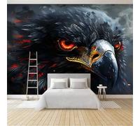 Wall Mural Black Eagle Head 300x210 cm Photo Wallpaper, 3D Print Non-Woven Mural Wallpaper, for Living Room Bedroom Kids Room TV Sofa Background Family Wall Decor