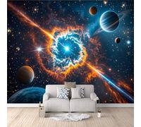 Wall Mural Colored Space, Mural 3D Modern Universe Nebula 300x256cm Quick DIY Creative Poster Modern Photomurals Giant Backdrop Bedroom Living Room Kids Room
