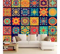 Wall Mural Colorful Flower Jigsaw Puzzle 500x280 cm Photo Wallpaper, 3D Print Non-Woven Large Poster Mural for Living Room Bedroom TV Sofa Background Family Wall Decor
