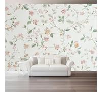 Wall Mural Colorful Non-Woven Wallpaper - Simple Leaves Elegant Vines Wall Decoration, Not Peel and Stick, Easy to Install, Perfect for Living Room & Bedroom, 200 x 140 cm (W x H)