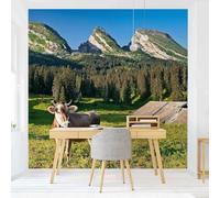 Wall Mural Cow 250x175 cm 3D Photo Wallpaper Farm Animals Wallpaper Non-Woven Wall Art Decoration Poster for Bedrooms and Living Room 2492-ABC