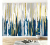 Wall Mural Distressed Texture Photo Wallpaper 200W x 140H cm, Marble Stripes Abstract Gold Foil Non-Woven Mural Wall Art Poster Picture Design - Wallpaper Modern for Kids Room Living Room Bedroom