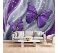 Wall Mural Dreamy 3D Embossed Photo Wallpaper Bedroom 500x280 cm | Wallpaper Mural Poster Glitter Butterfly Purple, Wall Art for Living Room, Kids Bedroom, Lounge, Studio, Office Decor