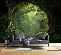Wall Mural Enchanted Forest 3D Photo Wallpaper Non-Woven Matt | Panoramic Mural Wallpaper Waterproof Mystical Woodland Feature Wall Art 500x280 cm for Living Room Bedroom Home Office C384
