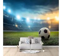 Wall Mural Football Field Grass Soccer Photography Wallpaper, 3D Wall Mural Decoration Poster Sports Style Picture Design Photo Wallpaper for Living Room Bedroom Children's Room Office 350 x 256 cm