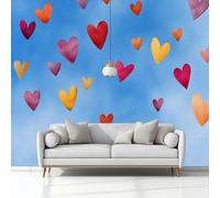 Wall Mural for Bedroom Living Room 400x280 cm, Photo Wallpaper Dream Valentine's Day Love Blue Non-Woven Modern Art Print Decoration Poster Picture for Kids Bedroom