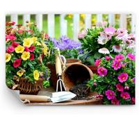 Wall Mural Garden Scene 200x140 cm 3D Photo Wallpaper Rural Style Wallpaper Non-Woven Wall Art Decoration Poster for Bedrooms and Living Room 2691-ABC