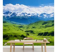 Wall Mural Grassland Mountain Clouds Large Photo Wallpaper Natural Landscape Waterproof Mural Decals for Girls Kids Bedroom Nursery Party Decoration Wedding Decor Gift 826x589cm