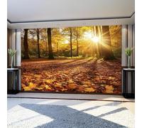 Wall Mural Jungle Autumn Trees Wallpaper 350 x 256 cm Sunset Scenery Non-Woven Indoor Wall Mural for Living Room Bedroom