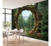 Wall Mural Jungle Stone Path Wallpaper | 3D Wall Mural Decoration Poster Fantasy Forest Art Picture Photo Wallpaper for Living Room Bedroom, 200 x 140 cm (W x H)