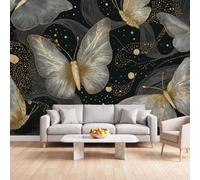 Wall Mural Luxury 3D Photo Wallpaper Bedroom 500x280 cm | Wallpaper Mural Poster Gold Butterfly, Wall Art for Living Room, Kids Bedroom, Lounge, Studio, Office Decor