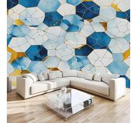 Wall Mural Marble Texture 450x315 cm Photo Wallpaper Non-Woven Large Poster Mural Geometry Solid 3D Wall Art Photo Wallpaper for Living Room Bedroom TV Sofa Background Wall Decor H170