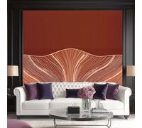 Wall Mural Modern Elegant Wood Grain Lines Print Photo Wallpaper, Brown White Non-Woven Wall Mural Decoration Poster Picture Design 400 x 280 cm (W x H) Wallpaper for Living Room Kids Bedroom