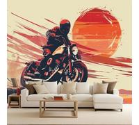 Wall Mural Off-Road Motorcycle, Gothic Bedroom Wallpaper Off-Road Motorcycle 150x105cm 3D Wall Paper for Living Room Modern Photomurals Fashionable Mural Giant Wall Poster Decorative Walls Art