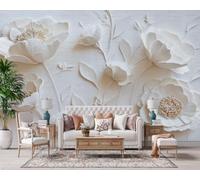 Wall Mural Peony Floral 3D Photo Wallpaper Non-Woven Matt | Panoramic Mural Wallpaper Waterproof Minimalist Elegant Feature Wall Art 500x280 cm for Living Room Bedroom Home Office a69