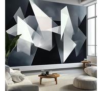 Wall Mural Photo Wallpaper Abstract Geometric Graphic Wall Art Wallpaper Mural Photo 200x140 cm Kids Bedroom Living Room Home Poster Decoration, Dark Gray