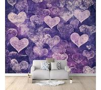 Wall Mural Photo Wallpaper Abstract Love Purple 500x280 cm Poster Mural HD 3D Print Non-Woven Photo Wallpaper, Modern Living Room Bedroom TV Backdrop Wall Decoration