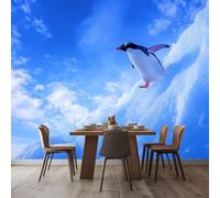 Wall Mural Photo Wallpaper Animal Penguin 500x280 cm Modern Poster Mural HD 3D Print Non-Woven Photo Wallpaper, for Living Room Bedroom Kids Room