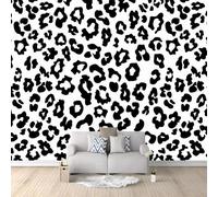 Wall Mural Photo Wallpaper Animal Print Black and White Leopard 350x256 cm Poster Mural HD 3D Print Non-Woven Photo Wallpaper, Modern Living Room Bedroom TV Backdrop Wall Decoration