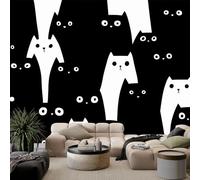 Wall Mural Photo Wallpaper Cartoon Abstract Cat 200x140 cm Modern Poster Mural HD 3D Print Non-Woven Photo Wallpaper, for Living Room Bedroom Kids Room