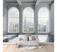 Wall Mural Photo Wallpaper City New York City Window Scenery 400x280 cm Wall Art 3D Wallpaper Mural Photo Kids Bedroom Living Room Home Poster Wall Decoration