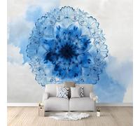 Wall Mural Photo Wallpaper Hand Drawn Mandala Lines 200x140 cm Modern Poster Mural HD 3D Print Non-Woven Photo Wallpaper, for Living Room Bedroom Kids Room