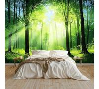 Wall Mural Photo Wallpaper Natural Landscape Green Forest Wall Art Wallpaper Mural Photo 400x280 cm Kids Bedroom Living Room Home Poster Decoration, Dark Green