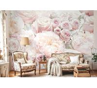 Wall Mural photo wallpaper Pink Rose Flowers 368x254 cm dining room wall decor